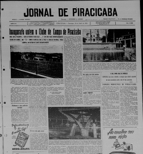 Reportagem do Jornal de Piracicaba, 10 de abril de 1955